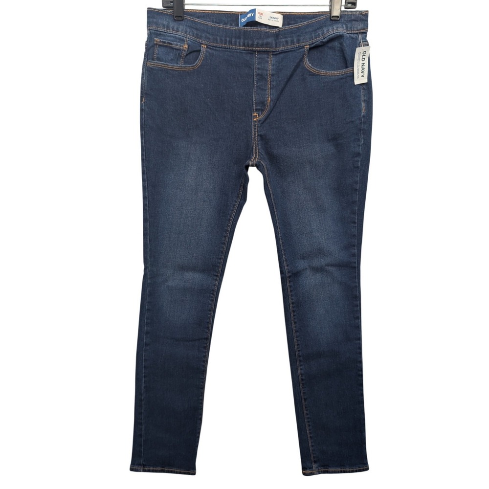 NWT Old Navy Skinny Jeans Womens XXL 18‎ Plus Dark Wash Pull On Built-In Tough